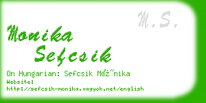 monika sefcsik business card